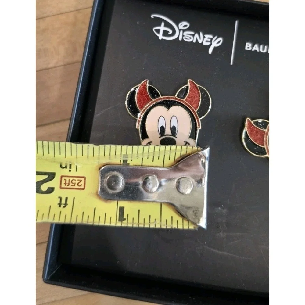 NIB BaubleBar/Disney Mickey Mouse w/Devil Horns Pierced Earrings Studs Halloween